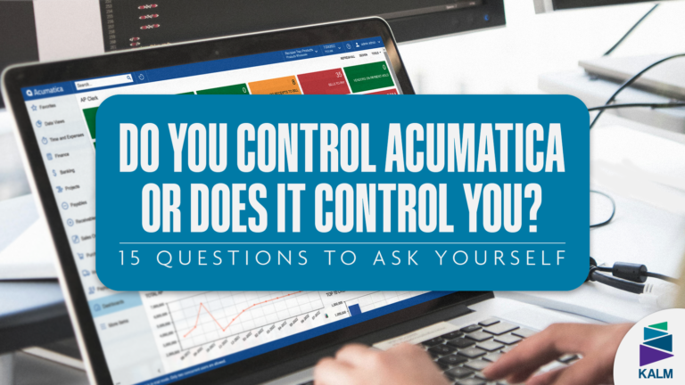 Professional looking overwhelmed by Acumatica ERP dashboard